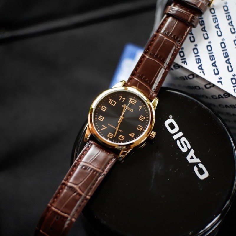 Đồng hồ nam dây da Casio chính hãng Anh Khuê MTP-V001GL-1BUDF
