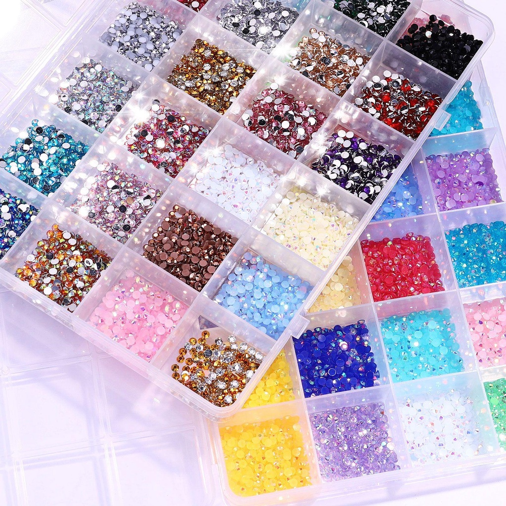 Hộp 3500 Hình Dán Trang Trí Móng Tay Xinh Xắn|Đồ Trang Trí Bằng Nhựa Resin Độc Đáo Sáng Tạo|Phụ Kiện Nhiều Kích Cỡ Đa Chức Năng Tiện Dụng Và Bền