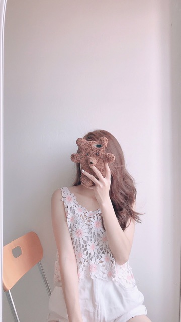 Áo sát nách ren hoa xinh - biển gọi em