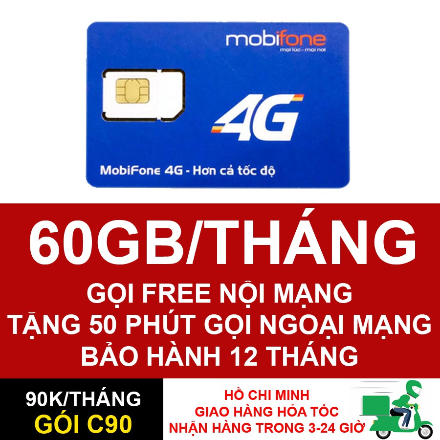 SIM 4G MOBIFONE C90 60GBGB/THÁNG NGHE GỌI THẢ GA
