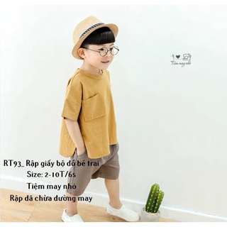 RT93_Rập giấy may set đồ bé trai