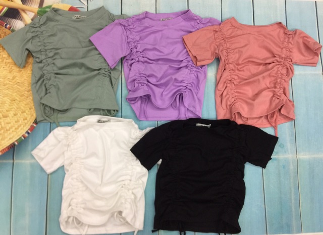 Áo kiểu thun borip rút dây