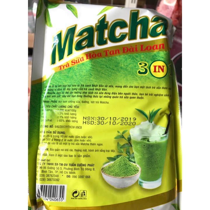 Trà Sữa Matcha hòa tan đài loan - Gói 500g