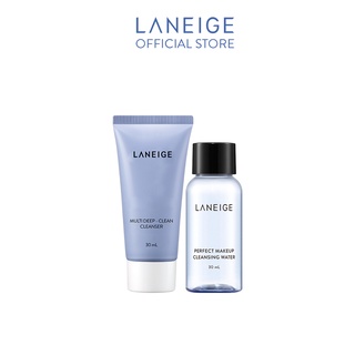 [HB Gift] Bộ  Sữa rửa mặt làm sạch sâu đa chức năng Laneige Multi Deep Clean Cleanser 30Ml & Nước tẩy trang 30ml