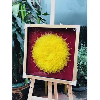 Tranh Treo Tường Lá Bồ Đề Xếp Lớp (40x40cm) (Lá Bồ Đề Thật) - Hàng VNXK Nhật Bản