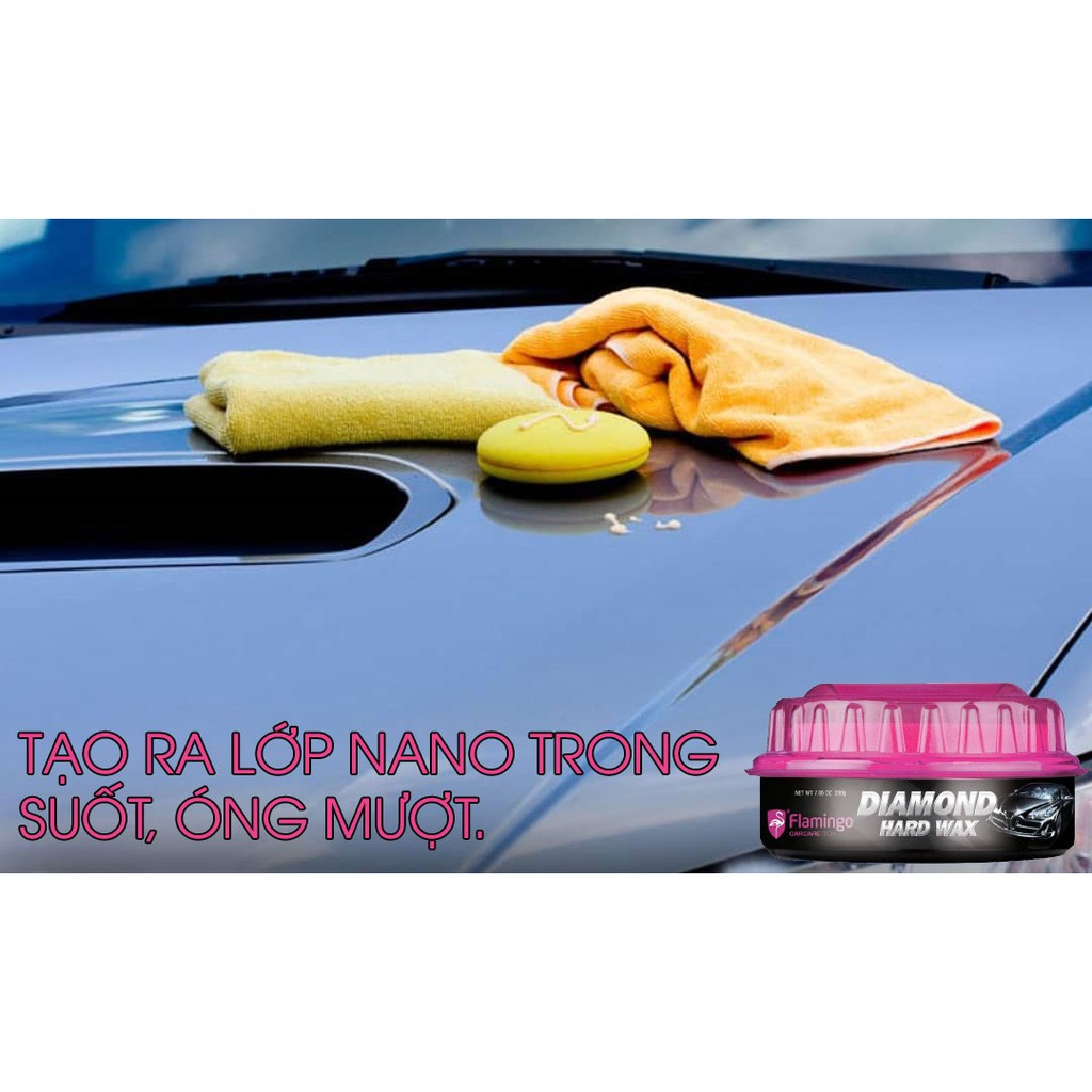 Sáp Nano Dưỡng Bóng Sơn Xe - Xóa Xước Dăm Flamingo F042 200g- Hãng Phân Phối Chính Thức