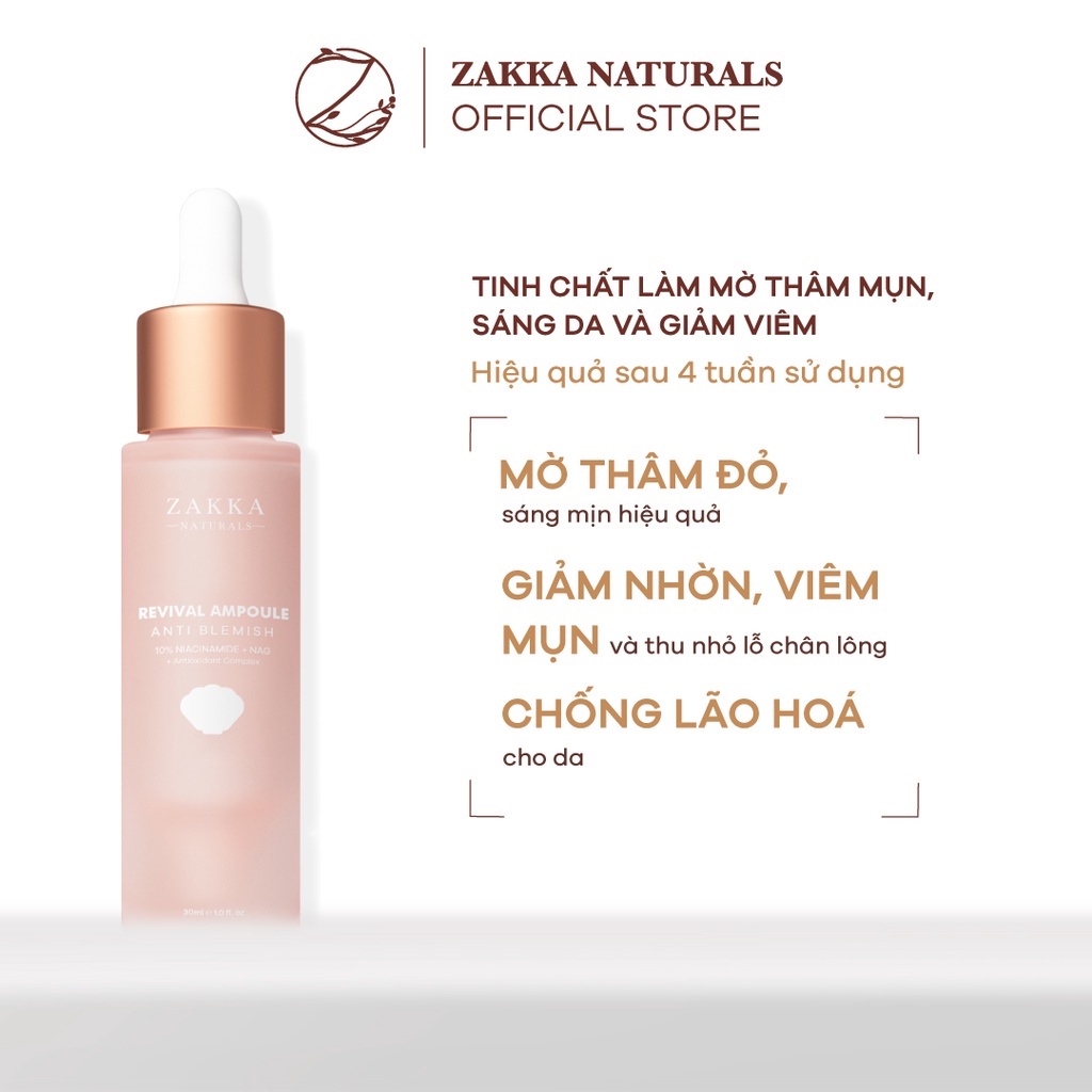 Tinh chất (Serum) B3 Zakka Naturals Revival Ampoule Anti Blemish 10% Niacinamide + NAG 30ml