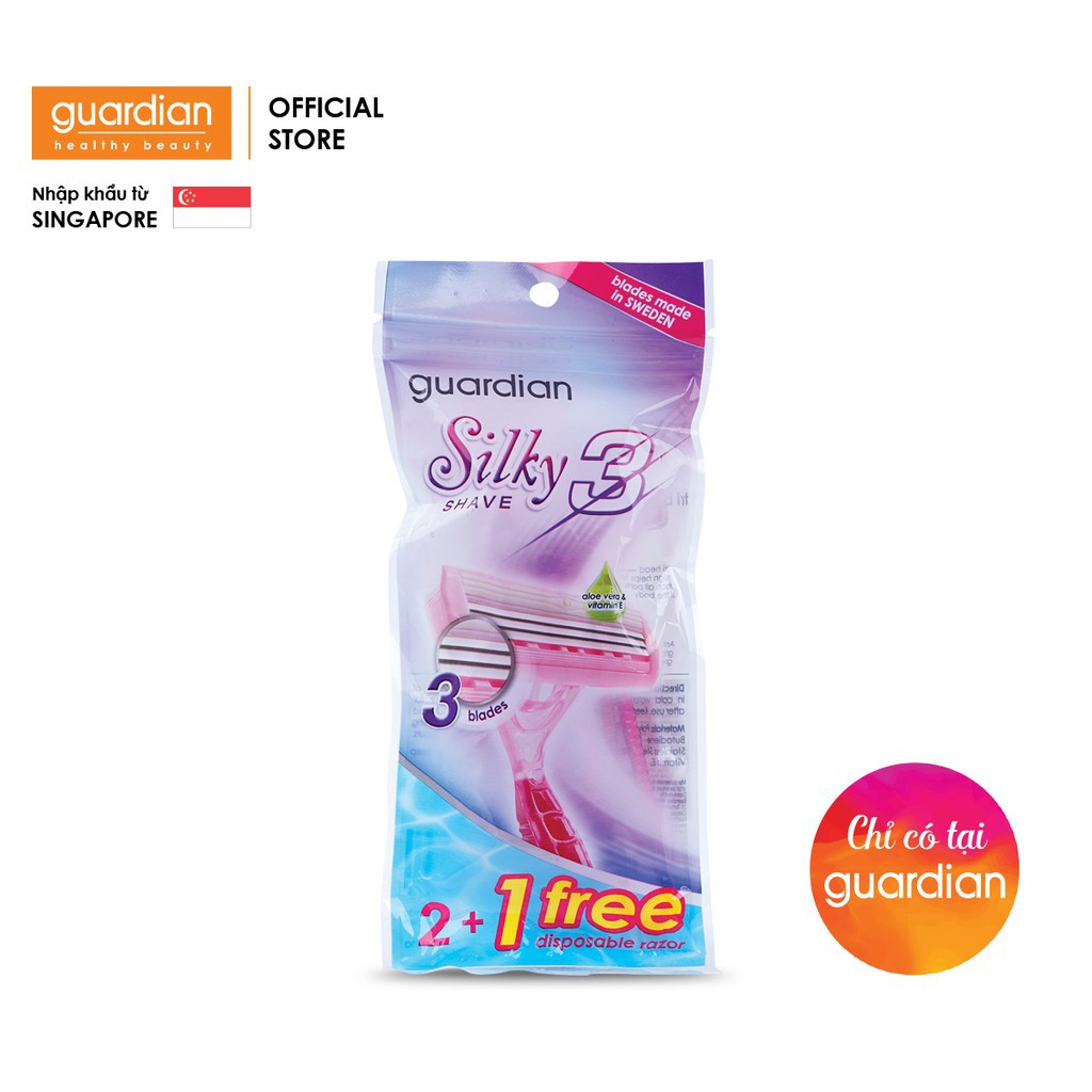 Gói 3 Cây Dao Cạo Body Nữ 3 Lưỡi Guardian Silky