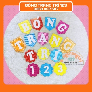 Tag chữ và số ghép tên trang trí tiệc sinh nhật - tặng kèm dây treo