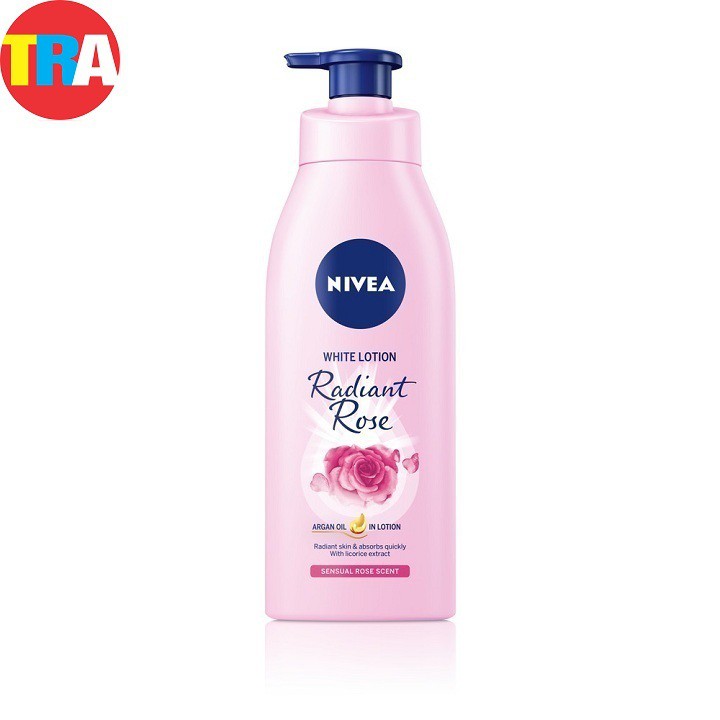 85707-Sữa dưỡng thể dưỡng trắng NIVEA hương hoa hồng Radiant Rose 350ml