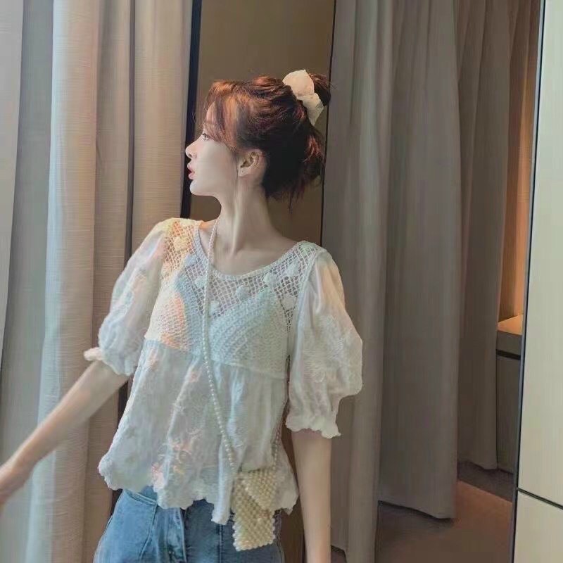Áo thô pha ren dáng babydoll điệu đà