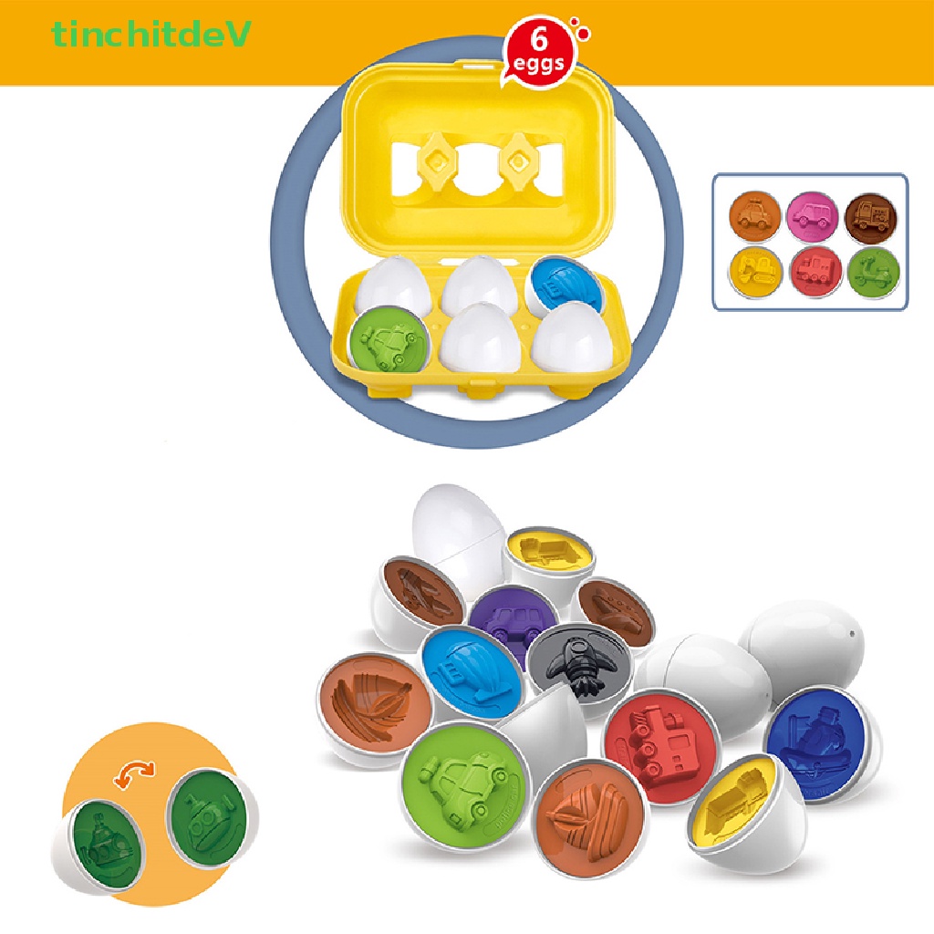 [TinchitdeV] Set 6 Quả Trứng Đồ Chơi Xếp Hình Theo Phương Pháp Montessori Cho Trẻ Em [Mới]