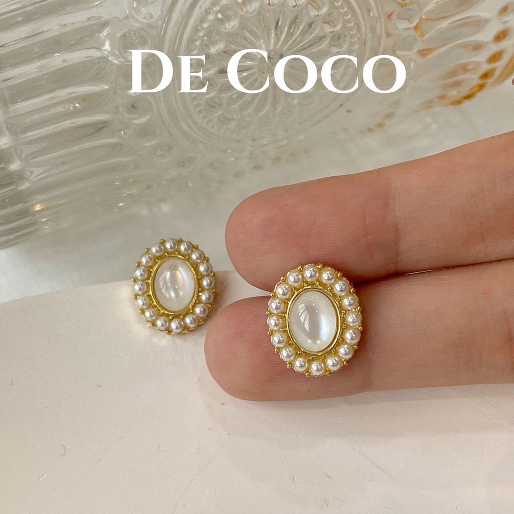 Khuyên tai vintage oval mini De Coco