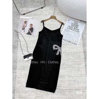 Váy 2 Dây Nhung Đính Đá Siêu Hot
