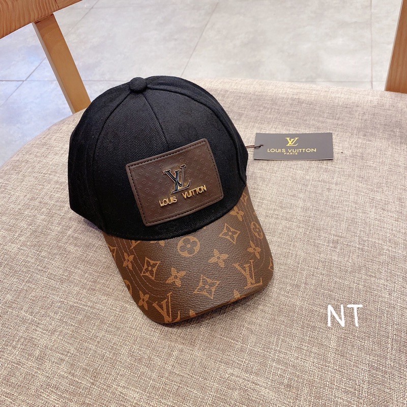Nón lưỡi trai LV pha da hoa nâu tagmac đẹp form mũ khỏi bàn na