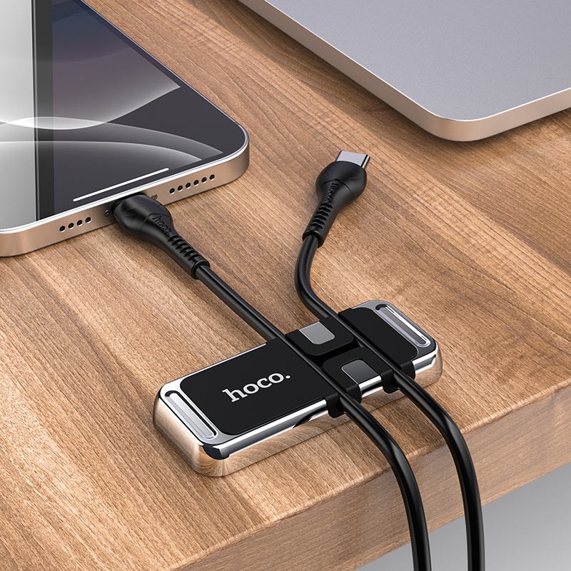 Giá đỡ từ tính HOCO CA77 kiêm cố định dây cáp cho điện thoại Dành cho điện thoại i-Phone iP Huawei Samsung Oppo