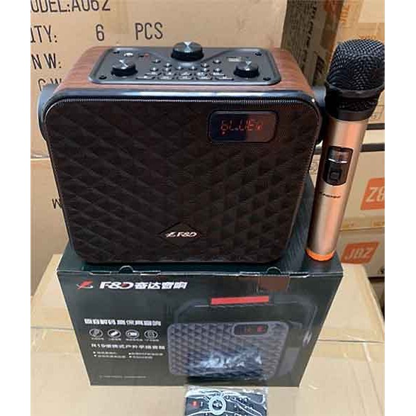 Loa karaoke bluetooth F&amp;D R-19, công suất 25W, kèm 1 mic bảo hành 12 tháng âm thanh sống động mic hút nhẹ