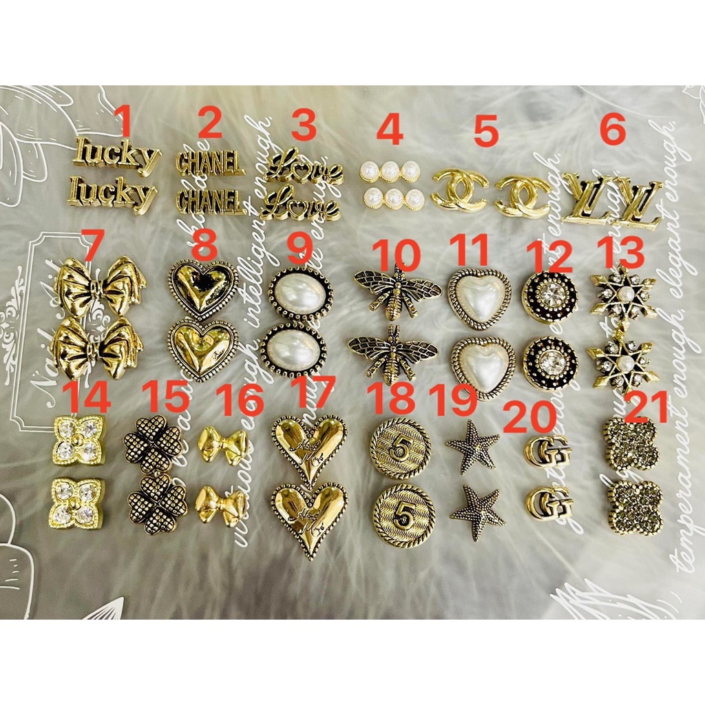 Charm đồng trang trí móng tay siêu sang. túi 10 cái