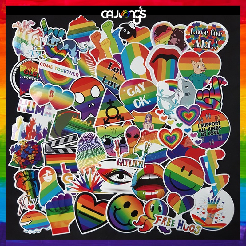 Bộ Sticker dán cao cấp chủ đề CẦU VỒNG LGBT - Dùng dán Xe, dán mũ bảo hiểm, dán Laptop...