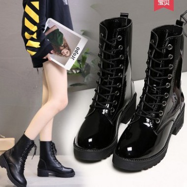 Giầy nữ 🔥 FREESHIP 🔥 Giày cao cổ nữ boot nữ da lì da bóng