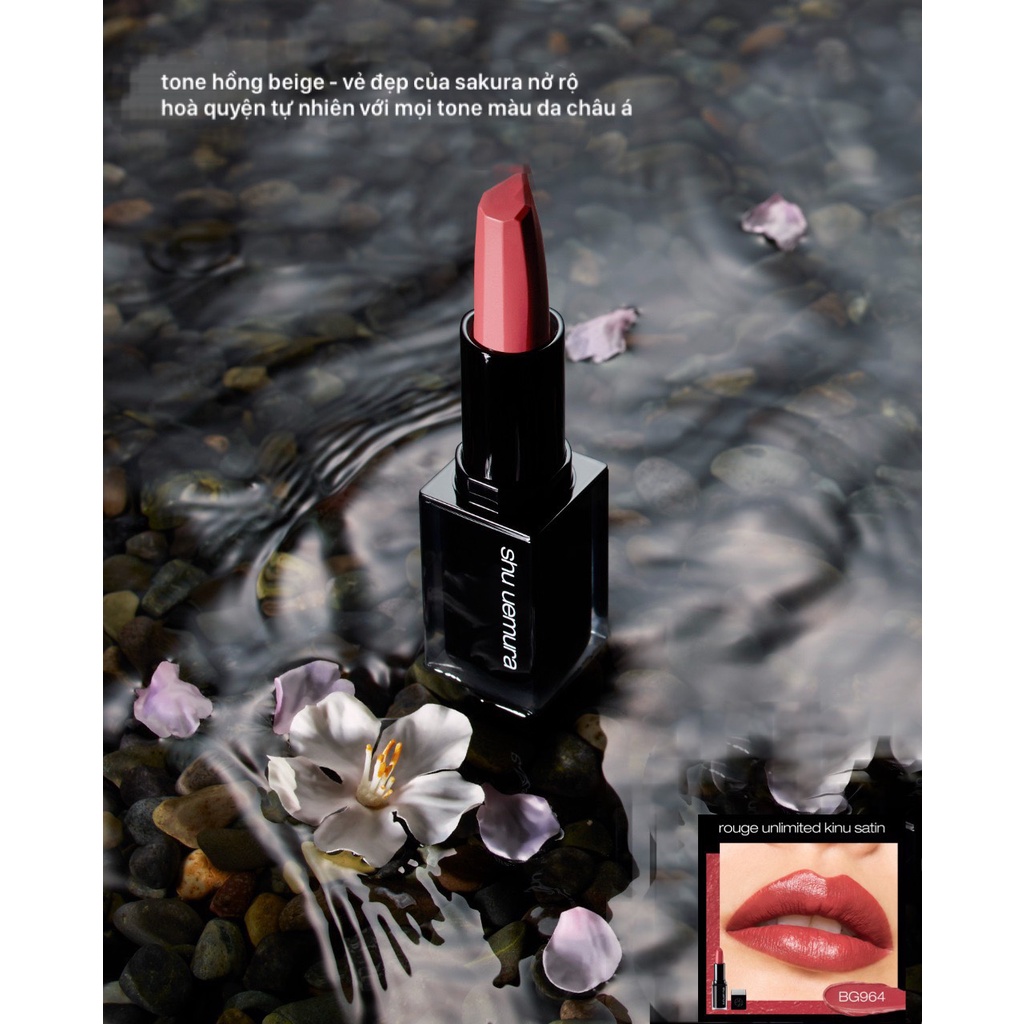 [CÓ HÓA ĐƠN] Son lì có dưỡng SHU UEMURA Rouge Unlimited son Shu Kinu Satin mới nhất 2021