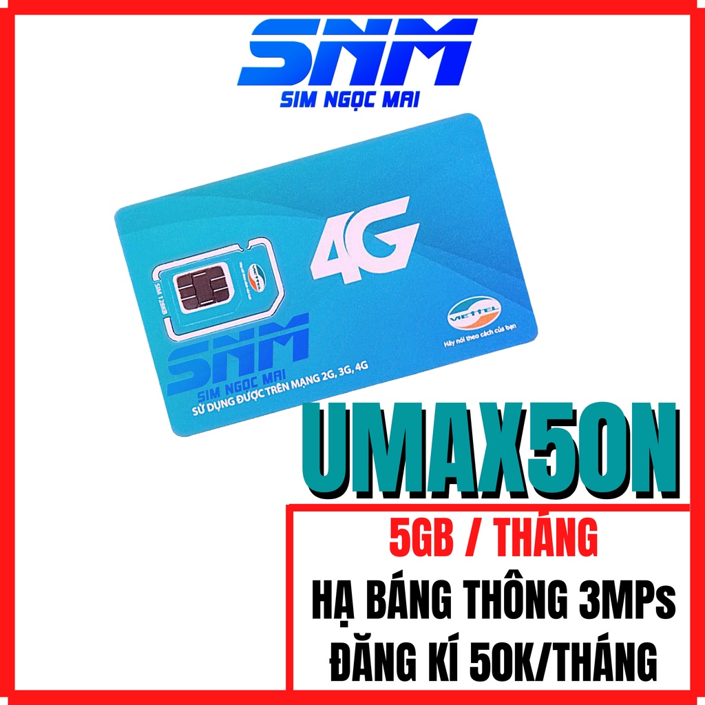 Sim 4G Viettel V150Z - V120N - UMAX50N -  4GB/NGÀY - 120GB DATA - Gọi Miễn Phí - Sim Ngọc Mai