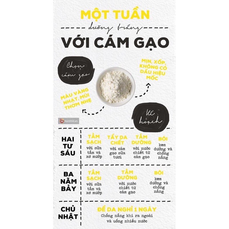 Bột Cám Gạo Sữa Nguyên Chất - Dưỡng Trắng, Giảm Mụn, Cấp Ẩm (100 gram)