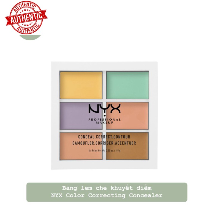 [Mã giảm giá shop] Bảng lem che khuyết điểm  NYX Color Correcting Concealer - Bunny Beauty hàng đủ bill