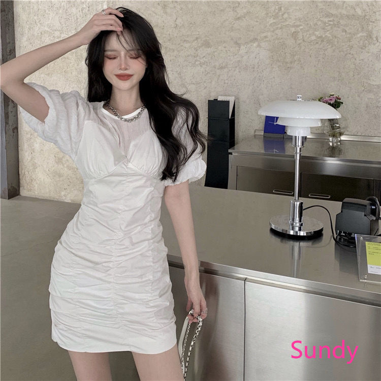 Đầm dáng ôm màu trơn thời trang mùa hè ngọt ngào nữ tính