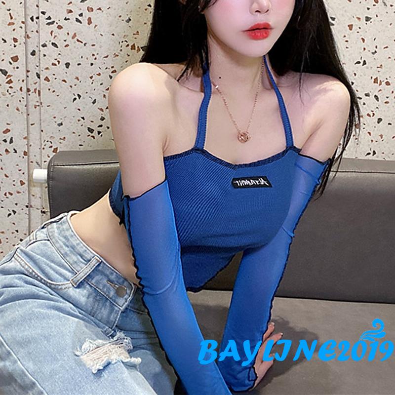 Áo croptop tay lửng trễ vai phong cách quyến rũ cho nữ