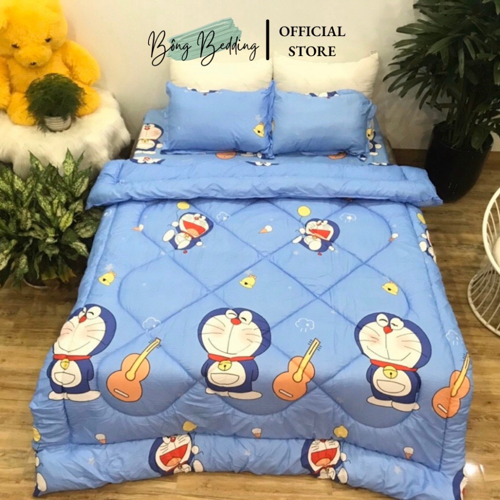 Bộ Chăn Ga Gối Chăn Chần Bông Cotton Poly Nhiều Mẫu, Tặng Kèm Vỏ Gối Ôm | BigBuy360 - bigbuy360.vn