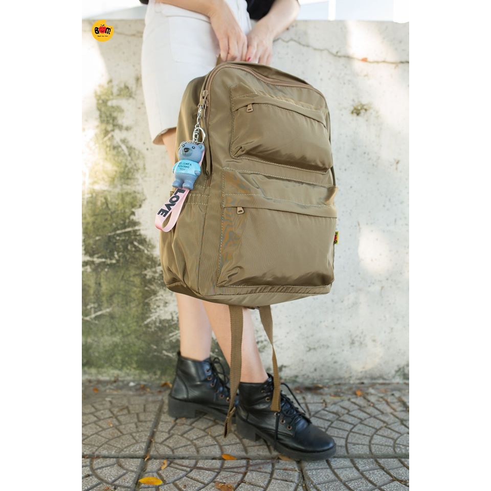Balo học sinh unisex, kiểu dáng basic, chất vài dù nhẹ bền bỉ (BL DD AA - 03) - BOM