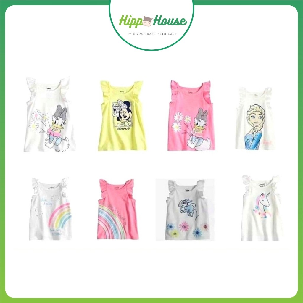 Áo Thun Ba Lỗ Tank Top Bé Gái Chất Cotton xước Nhiều Mẫu Xuất Xịn Size 2-7T Hippo House