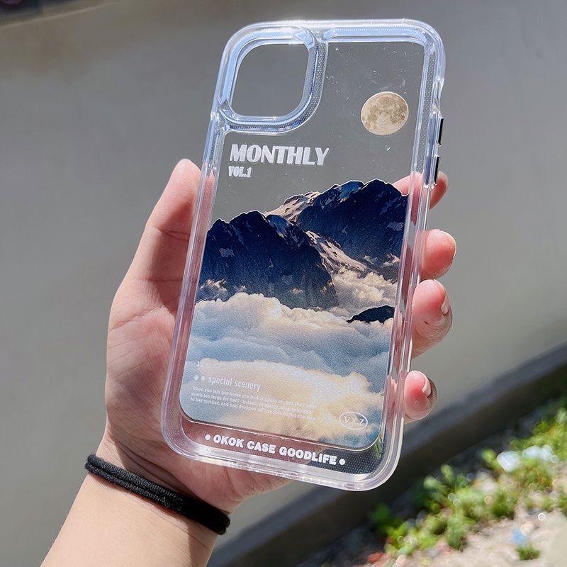 Ốp Điện Thoại DecoPhone Acrylic tpu acrylic Hình Núi Tuyết Cho iphone 6s 7 8 plus x xs xr 11 12 13 14 15 max pro