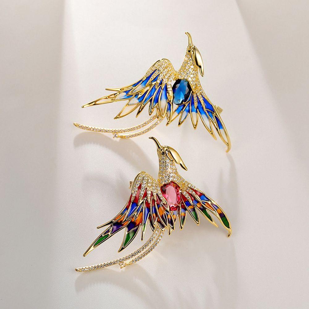 Trâm Cài Áo Hình Chim Gurashi Đính Đá Thanh Lịch Cho Nữ|Trâm Cài Áo Phong Cách Trung Hoa