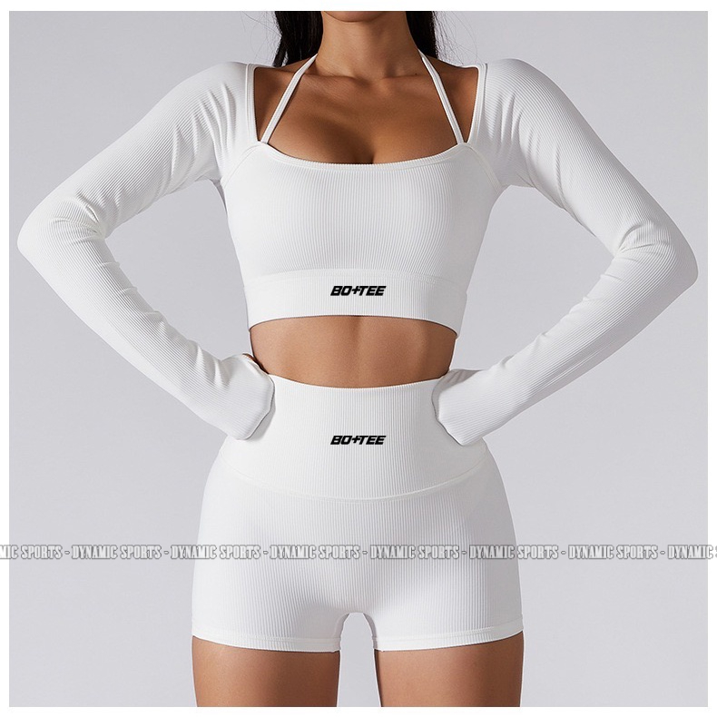 Áo dài tay và Quần dài/Short Trinity - Set bộ thể thao tập Gym, Yoga, Aerobic nữ dệt gân co giãn mềm mịn