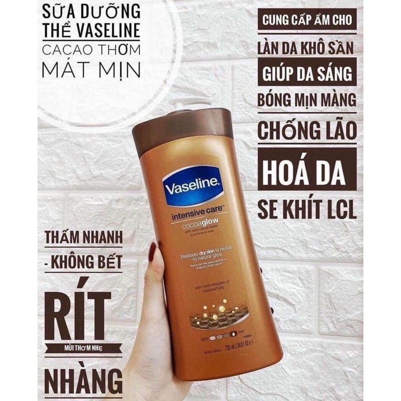 ⚫️ Sữa dưỡng thể Vaseline Intensive Care Cocoaglow 725ml (Màu nâu) ⚫️