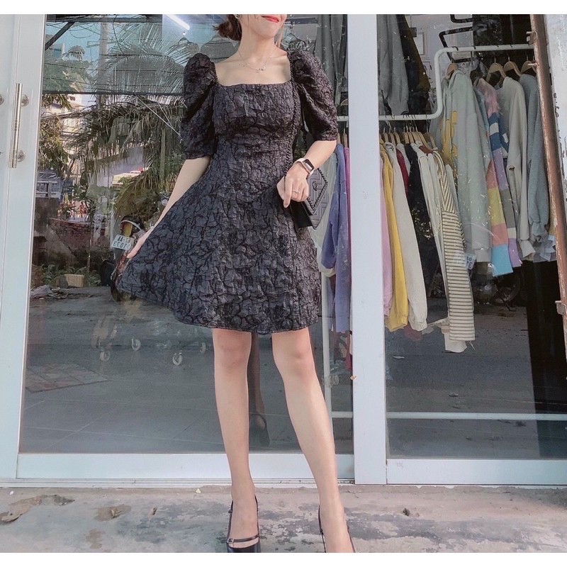 Đầm xốp tay phồng màu inbox | BigBuy360 - bigbuy360.vn