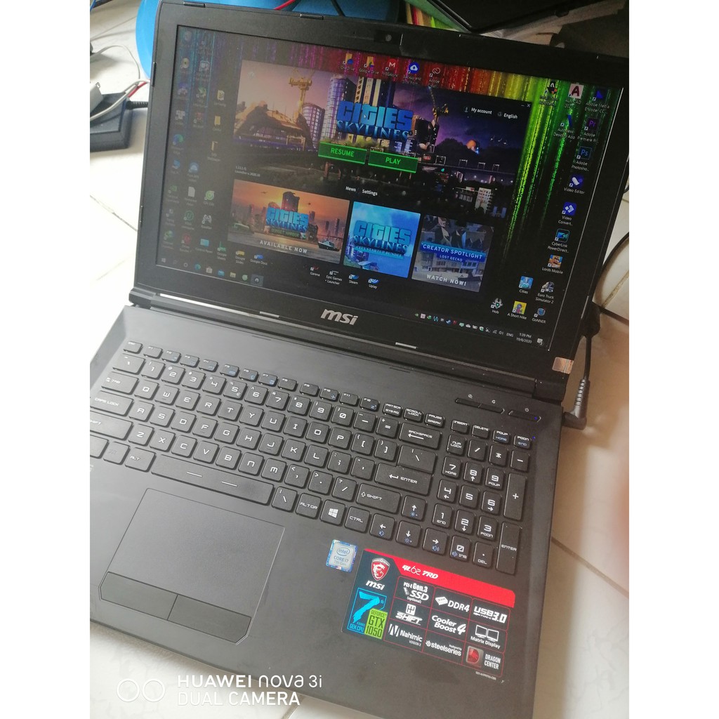 Laptop Gaming MSI GL62 7RD Tặng luôn balo i7 7700HQ/ Ram 16GB/ GTX 1050 2GB/ SSD Samsung M2 128GB /HDD HGST 1TB 7200Rpm