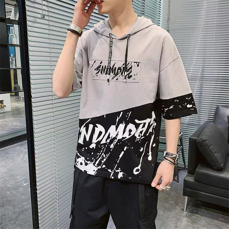 Áo Hoodie Tay Ngắn Thời Trang Phong Cách Hàn Quốc Cho Nam Size M-3Xl | BigBuy360 - bigbuy360.vn