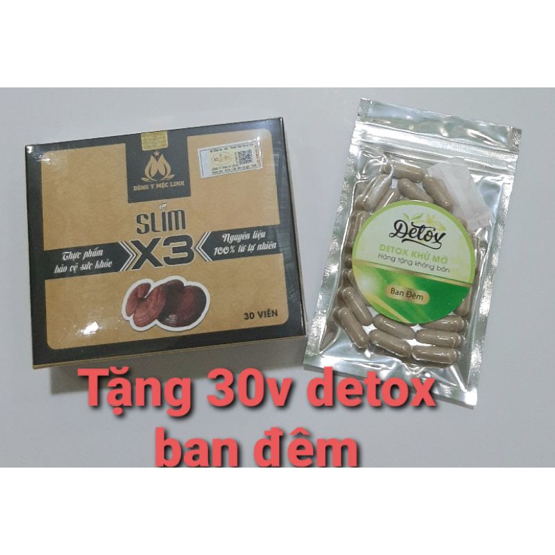 Giảm cân Đông Y Mộc Linh X3 kèm 1 hộp detox ban đêm chính hãng mẫu mới