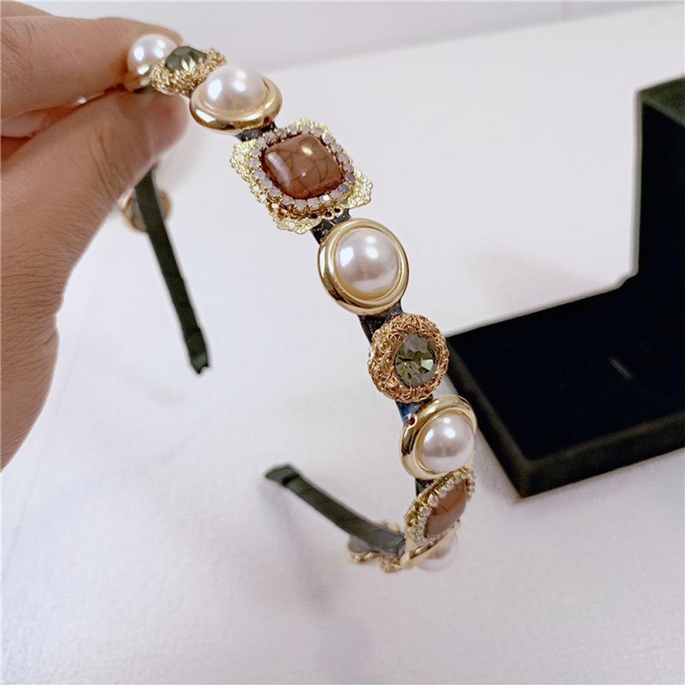 QQMALL Băng Đô Cài Tóc Không Trơn Hình Bướm Phong Cách Baroque Cổ Điển Cho Nữ