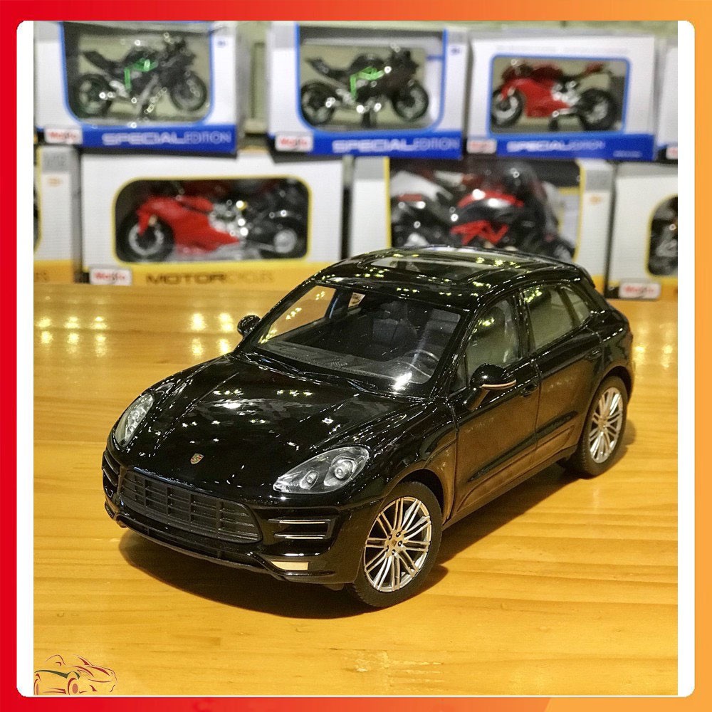 Xe mô hình Porsche Macan Turbo tỉ lệ 1:24 hãng Welly màu đen