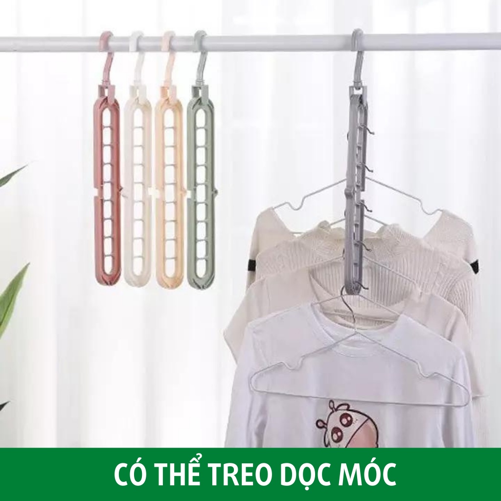 Móc treo quần áo đa năng thông minh 9 lỗ