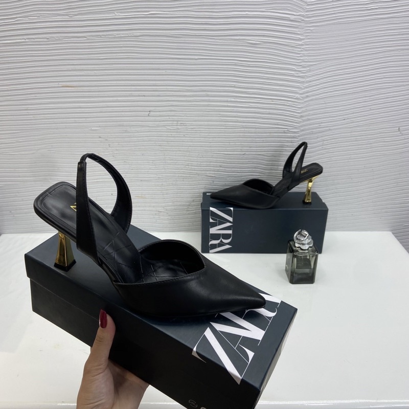 Sandal cao gót zara basic gót nhọn 7p fullbox