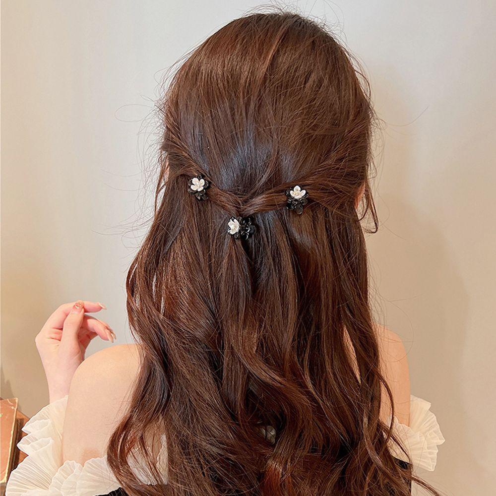 NICKOLAS Kẹp Tóc Càng Cua Đính Hoa Vỏ Sò Phong Cách Retro Sang Trọng Cho Nữ