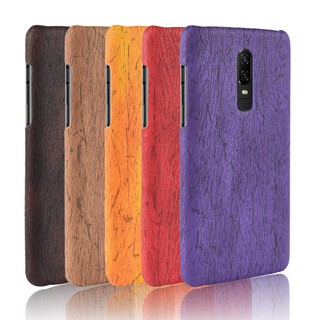 For Oneplus 6 Case Hard Retro wood grain Phone Cas Back Cover