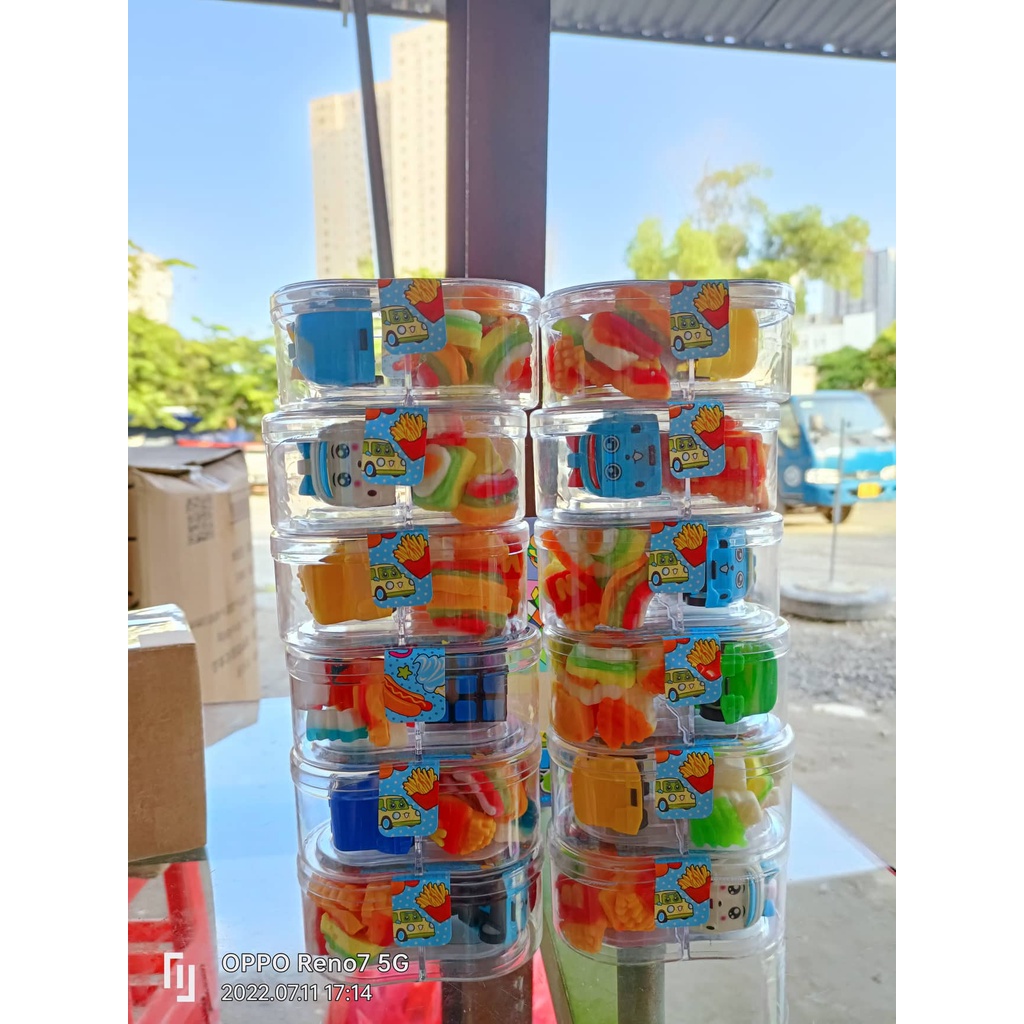 [ Quà tặng trẻ em ] kẹo dẻo hỗn hợp Double Q Funny Castle/ Kẹo dẻo chip chip / Humberger hộp 30g