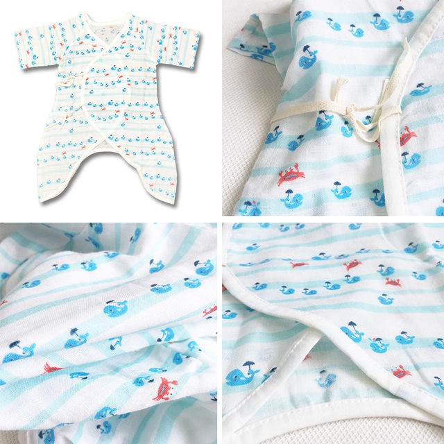 Áo liền quần vải xô Muslin Tree cho bé 0-6 tháng