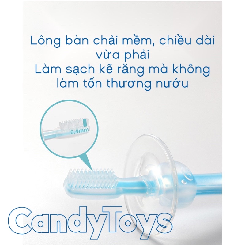 BÀN CHẢI ĐÁNH RĂNG SILICONE MỀM MẠI AN TOÀN CHO BÉ TỪ 1 TUỔI